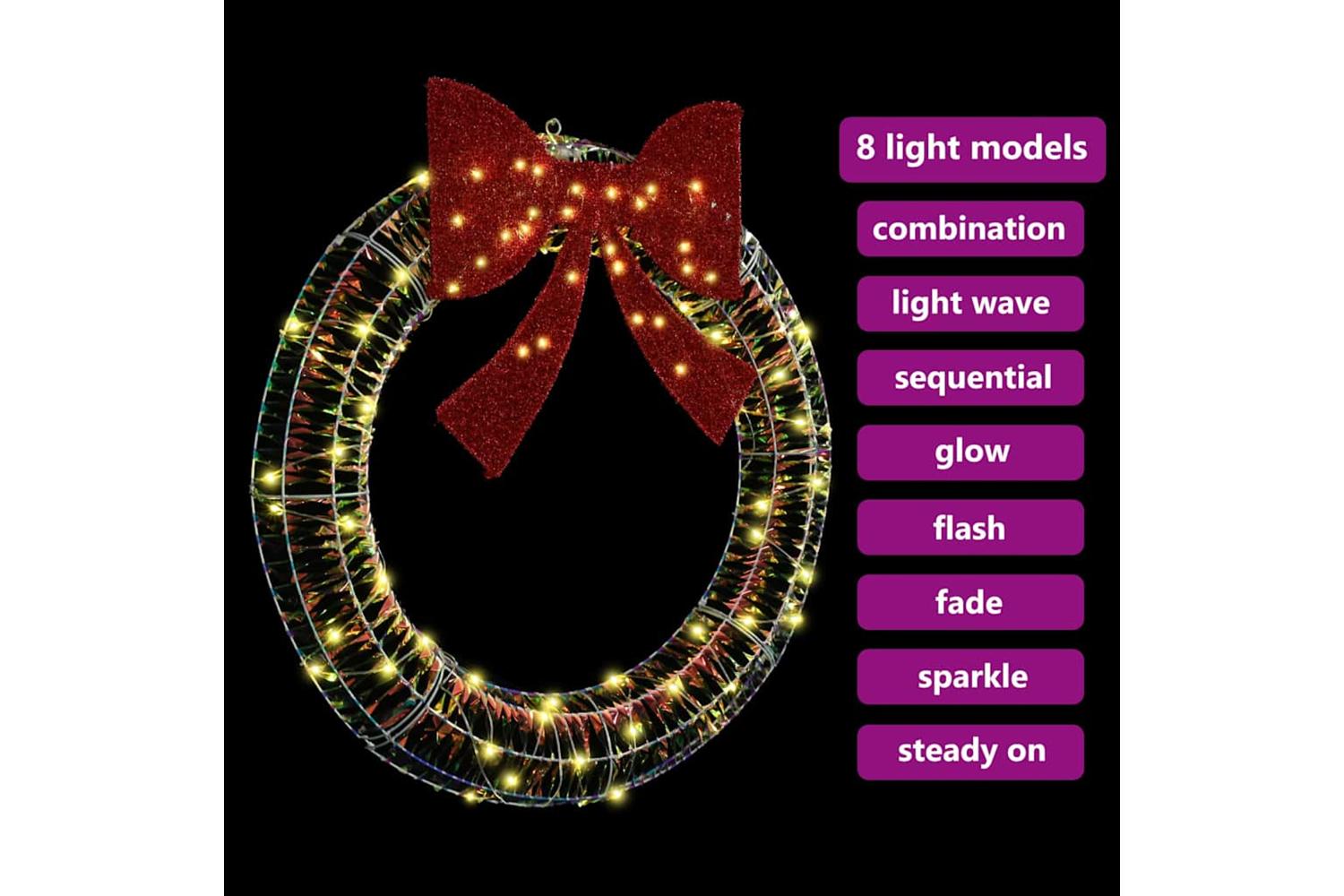 Vidaxl Wreath With 80 Leds Warm White 90 Cm Pet-6