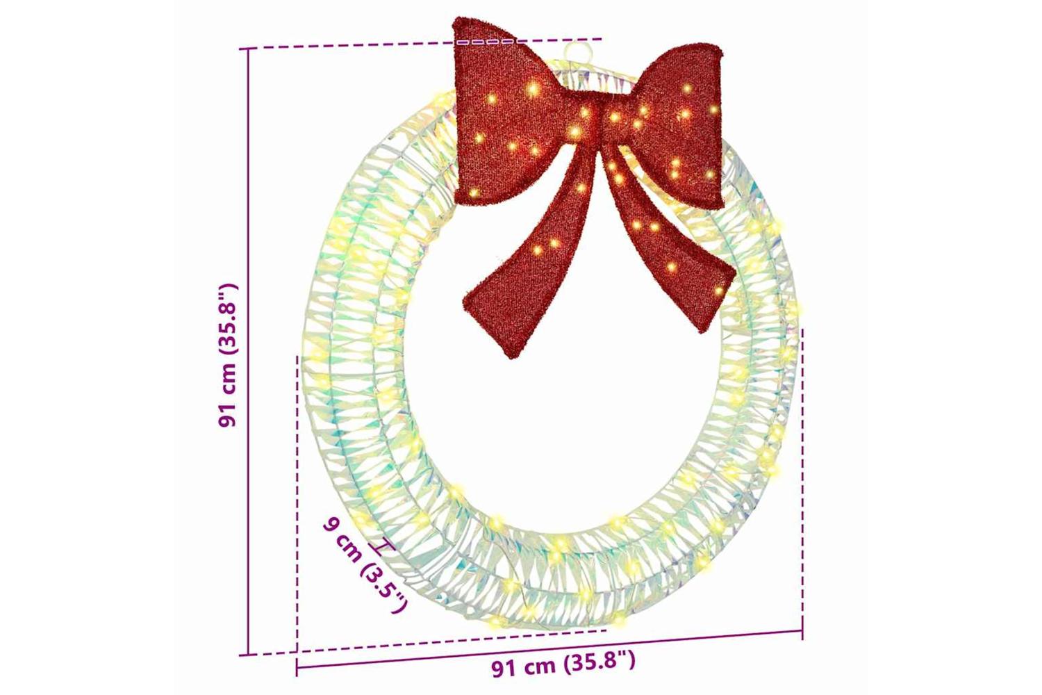 Vidaxl Wreath With 80 Leds Warm White 90 Cm Pet-7