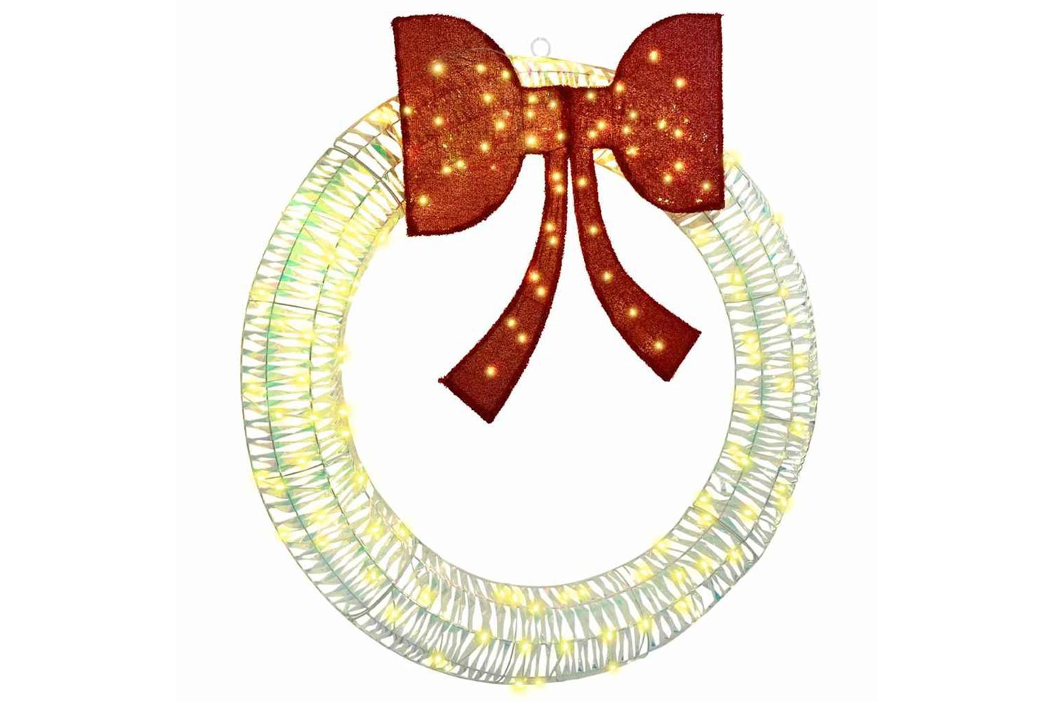 Vidaxl Wreath With 150 Leds Warm White 120 Cm Pet