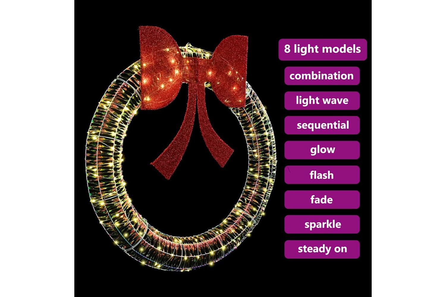 Vidaxl Wreath With 150 Leds Warm White 120 Cm Pet-6