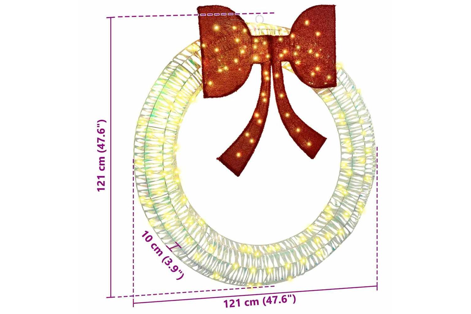 Vidaxl Wreath With 150 Leds Warm White 120 Cm Pet-7