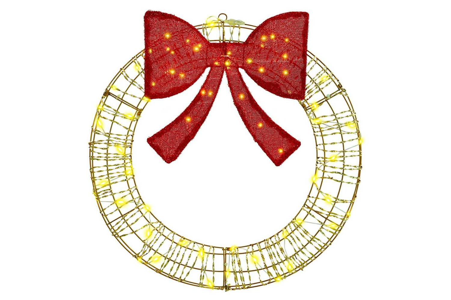 Vidaxl Wreath With 60 Leds Warm White 75 Cm Pet-2
