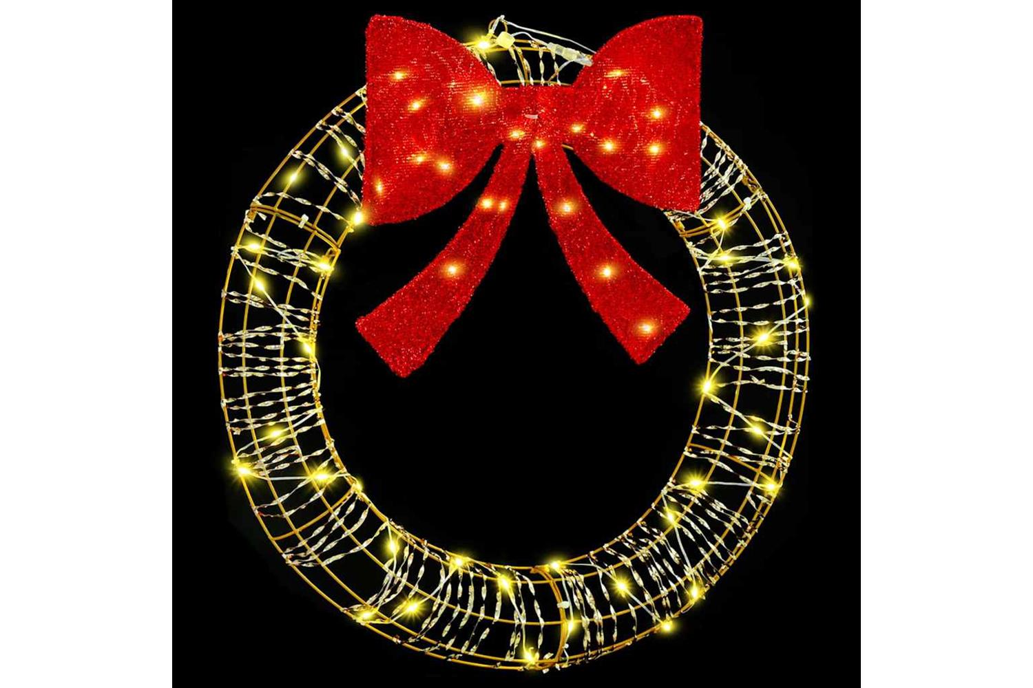 Vidaxl Wreath With 60 Leds Warm White 75 Cm Pet-3