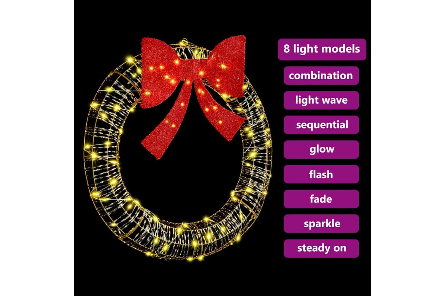 Vidaxl Wreath With 80 Leds Warm White 90 Cm Pet-7
