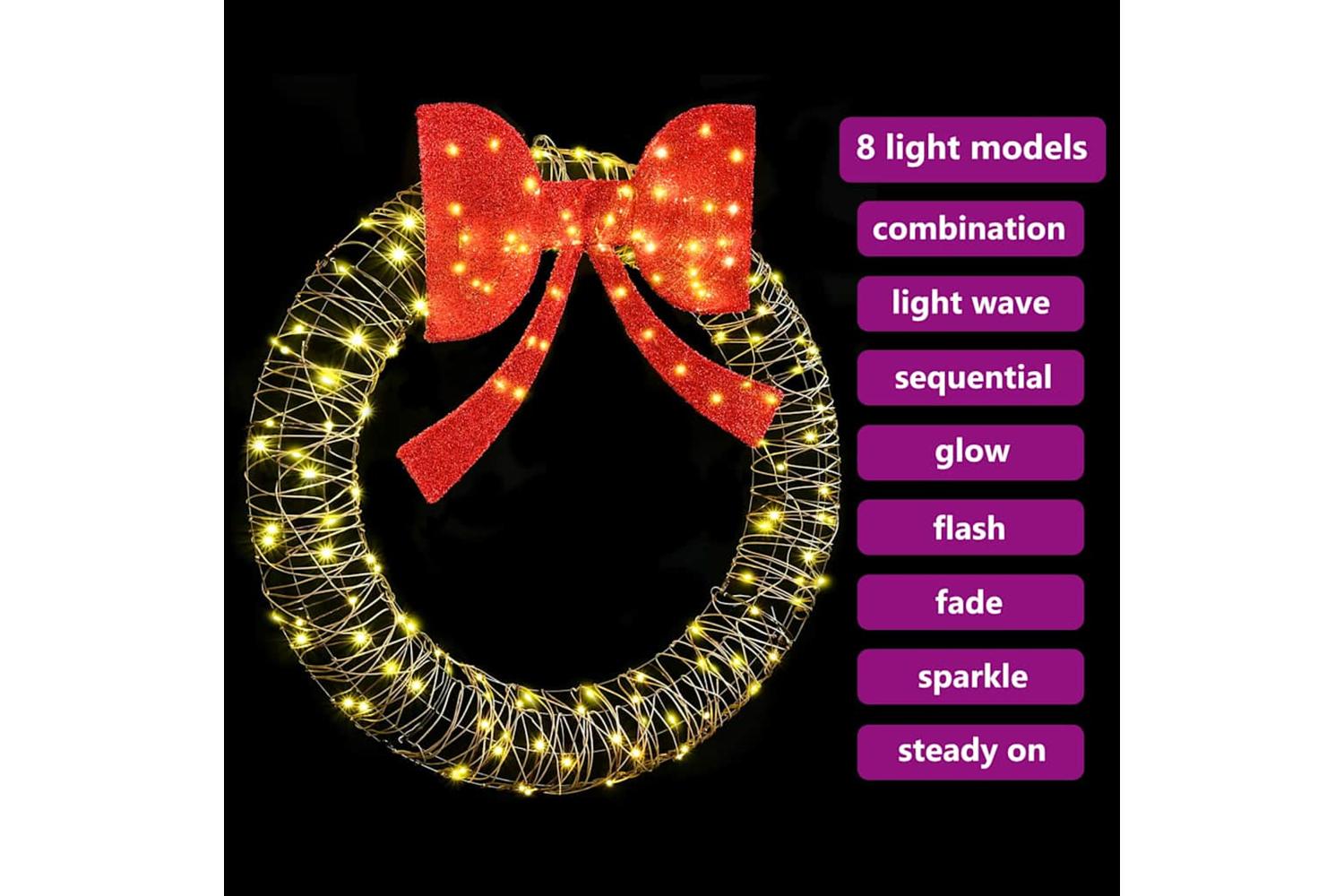 Vidaxl Wreath With 150 Leds Warm White 120 Cm Rattan-7