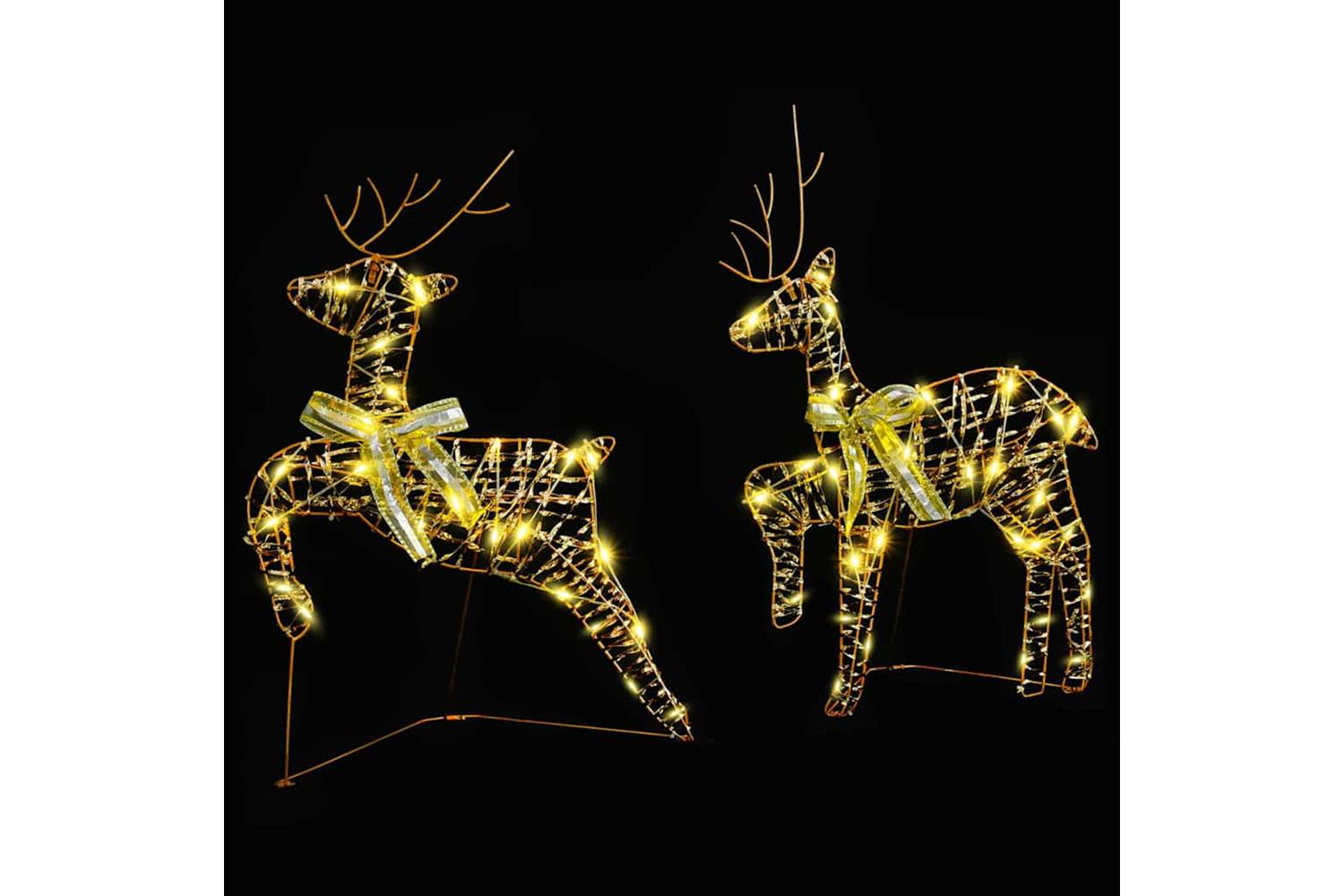 Vidaxl Led Reindeers With 40 Leds 2 Pcs Warm White Pet-2