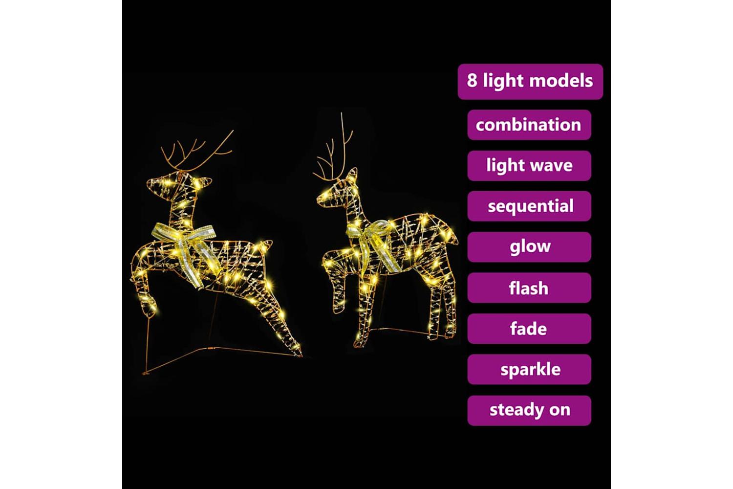 Vidaxl Led Reindeers With 40 Leds 2 Pcs Warm White Pet-6