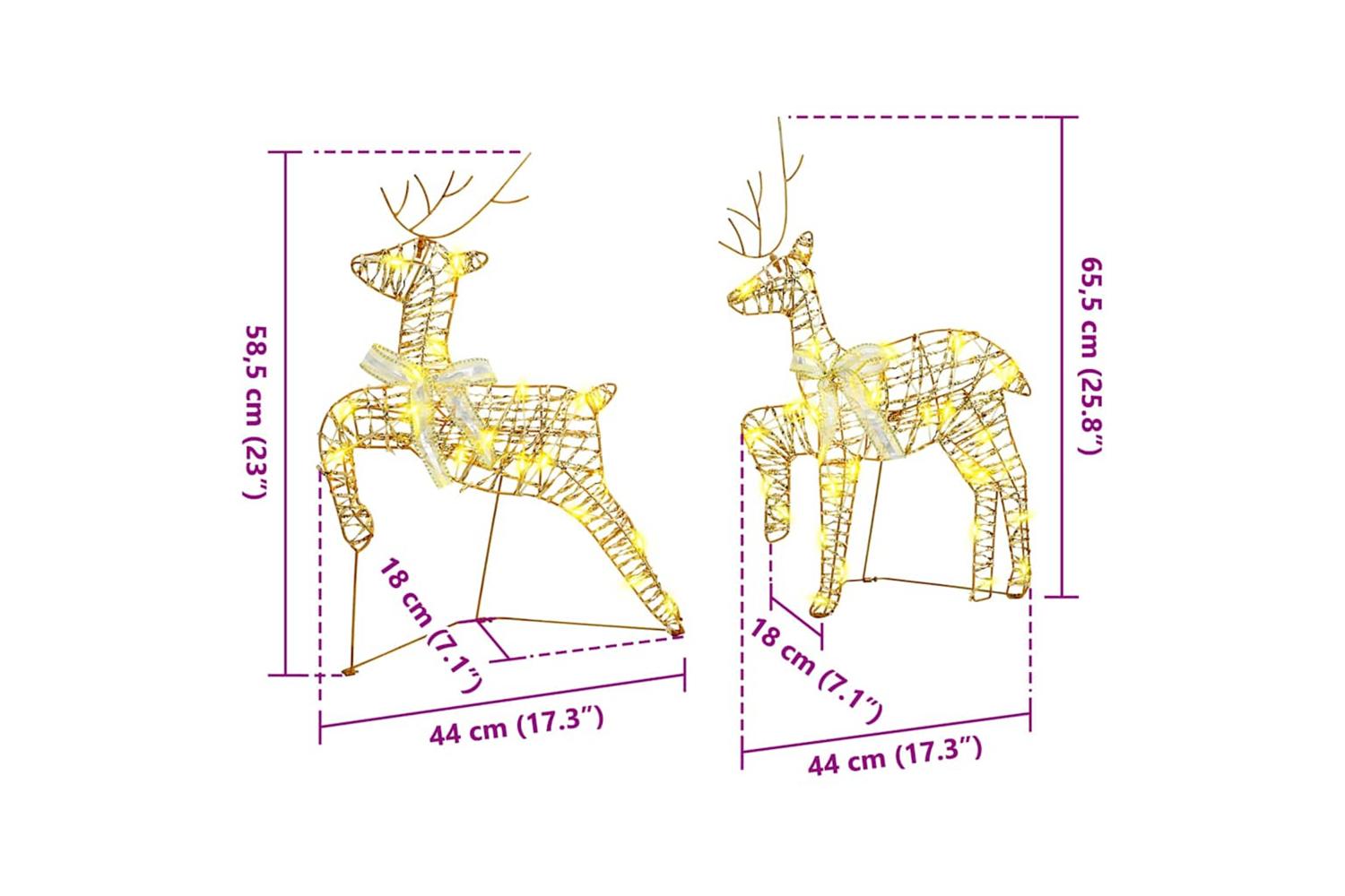 Vidaxl Led Reindeers With 40 Leds 2 Pcs Warm White Pet-7