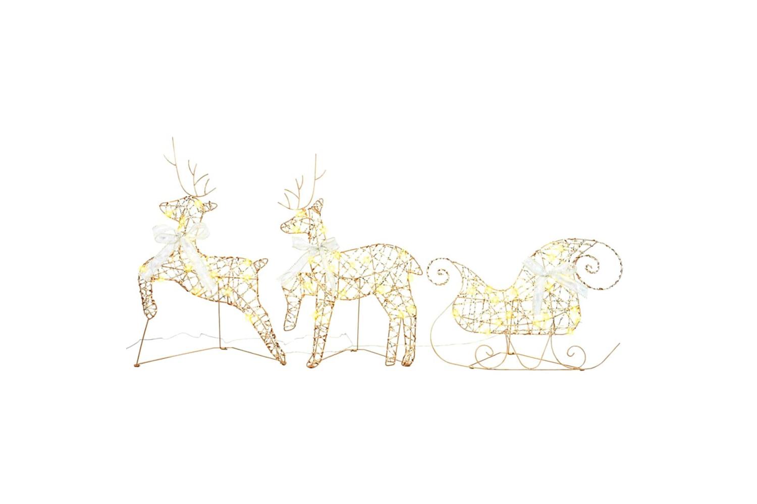 Vidaxl Led Reindeers With 60 Leds 3 Pcs Warm White Pet