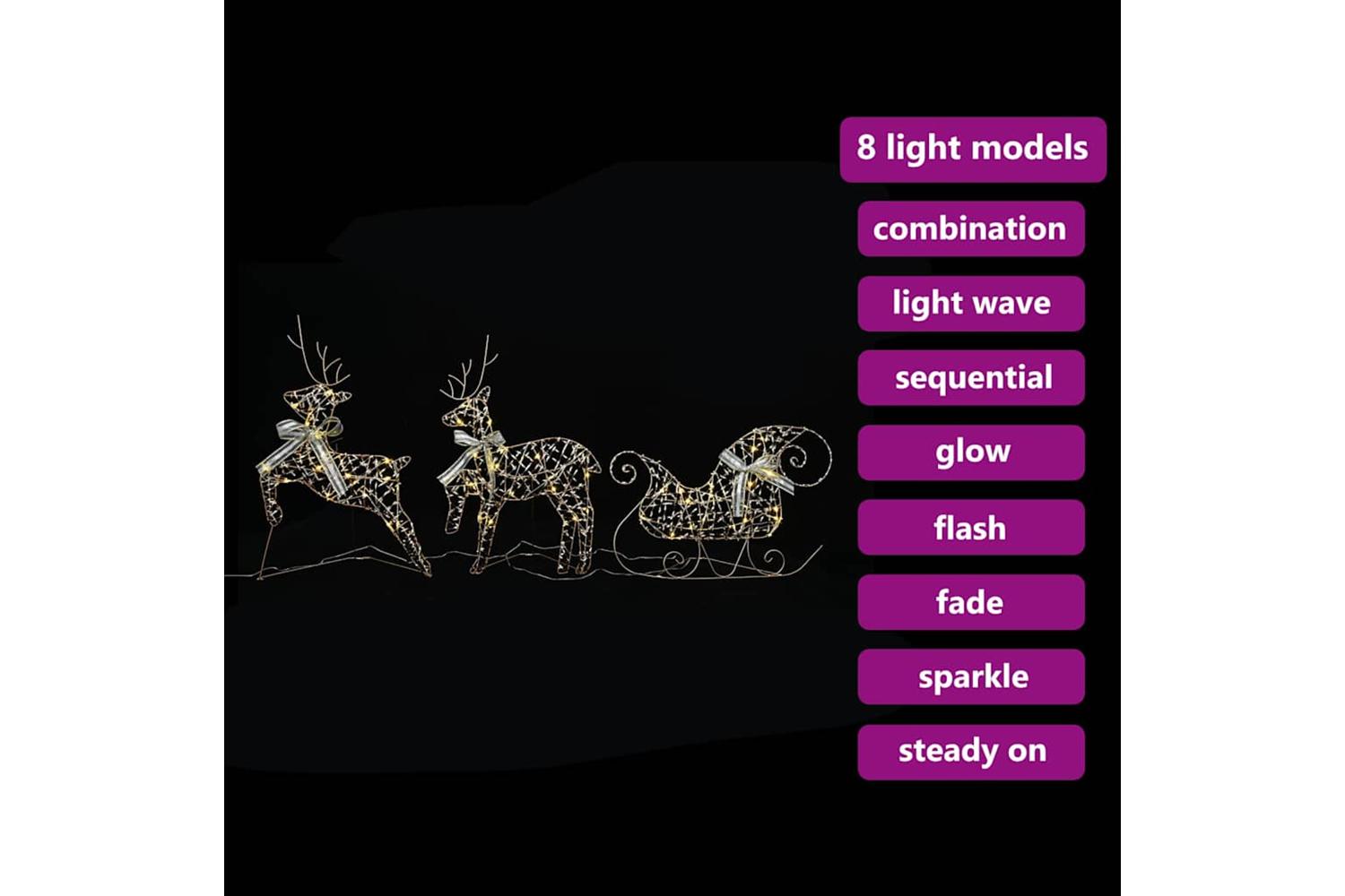 Vidaxl Led Reindeers With 60 Leds 3 Pcs Warm White Pet-6