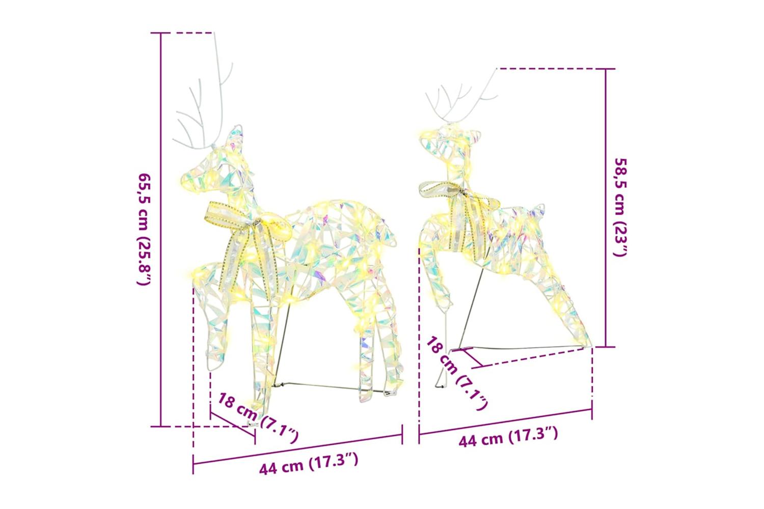 Vidaxl Led Reindeers With 40 Leds 2 Pcs Warm White Pet-8