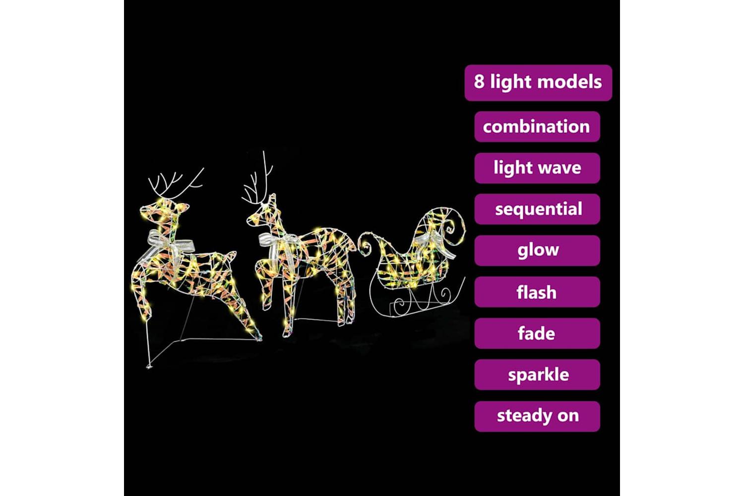 Vidaxl Led Reindeers With 60 Leds 3 Pcs Warm White Pet-9