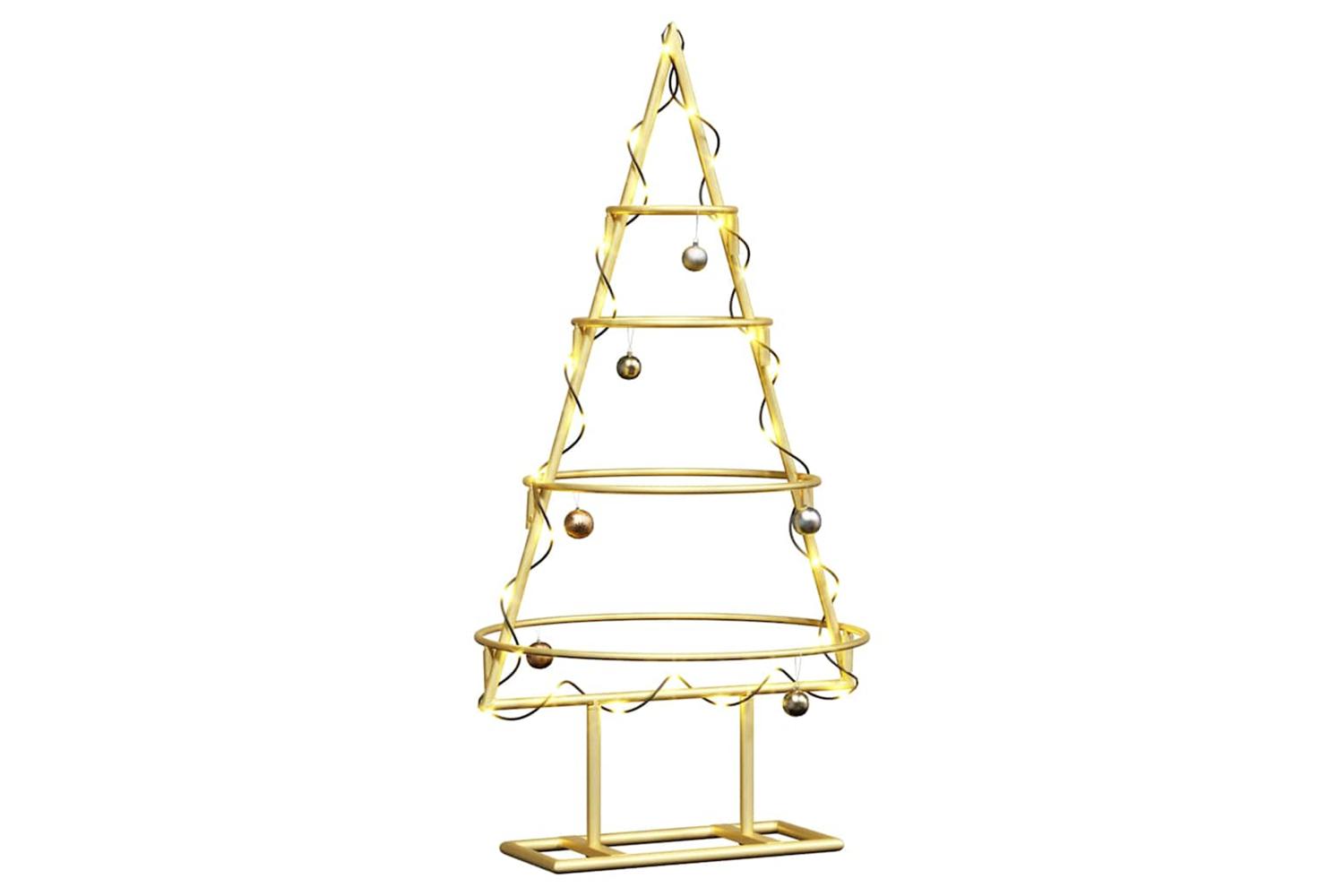 Vidaxl Metal Christmas Tree With Stand Gold 60 Cm Powder-coated Steel-3