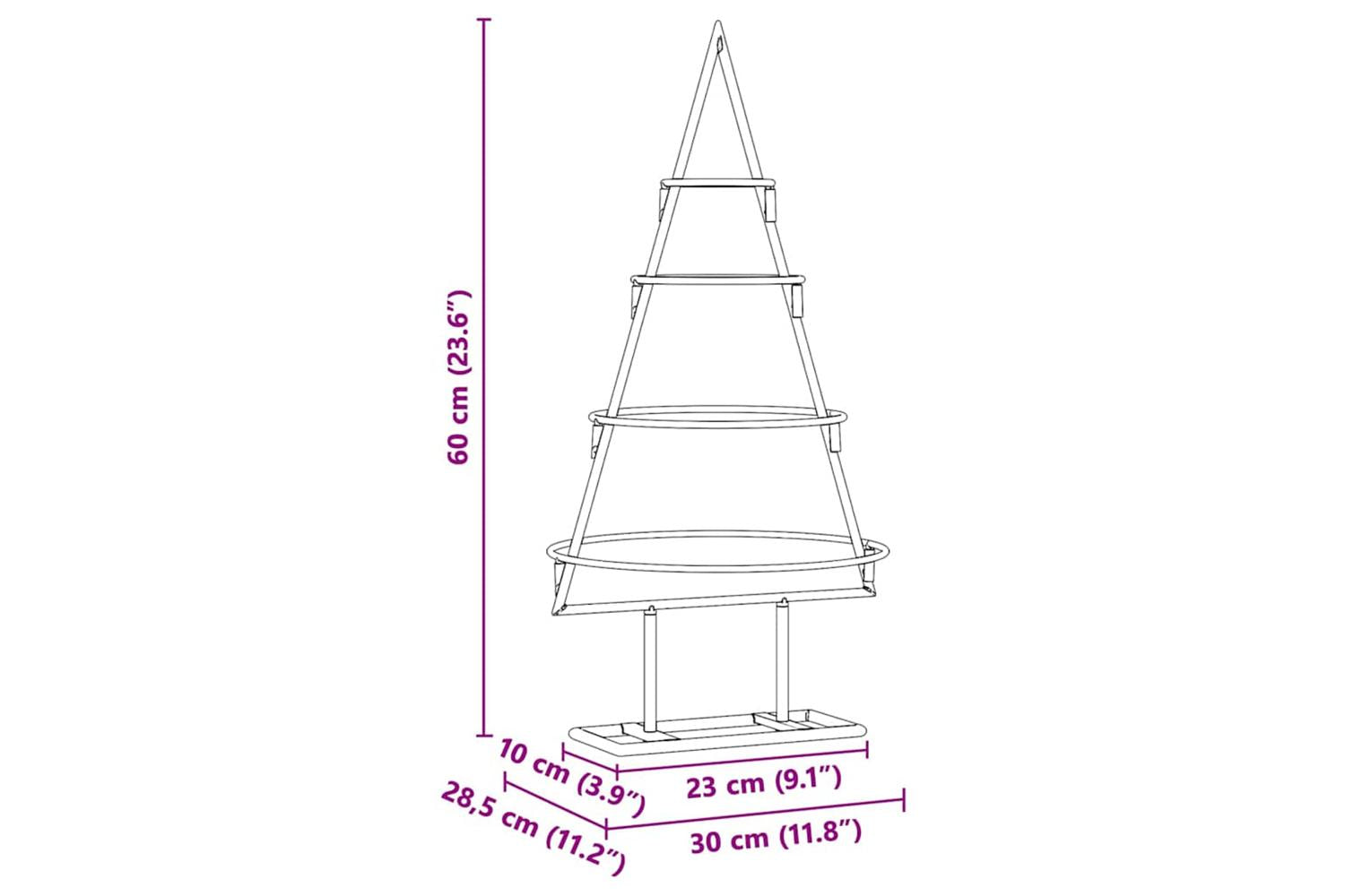 Vidaxl Metal Christmas Tree With Stand Gold 60 Cm Powder-coated Steel-9