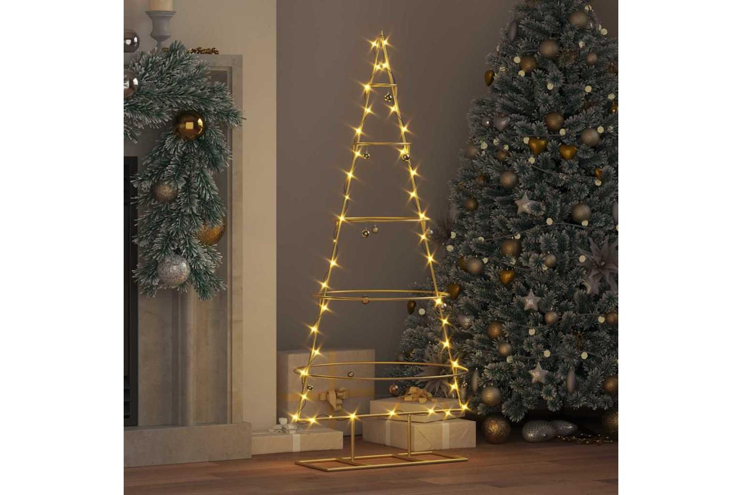 Vidaxl Metal Christmas Tree With Stand Gold 125 Cm Powder-coated Steel-4