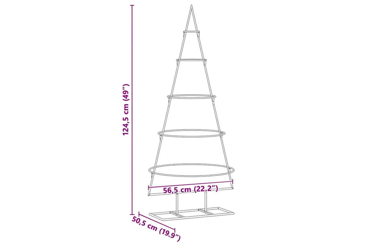 Vidaxl Metal Christmas Tree With Stand Gold 125 Cm Powder-coated Steel-9