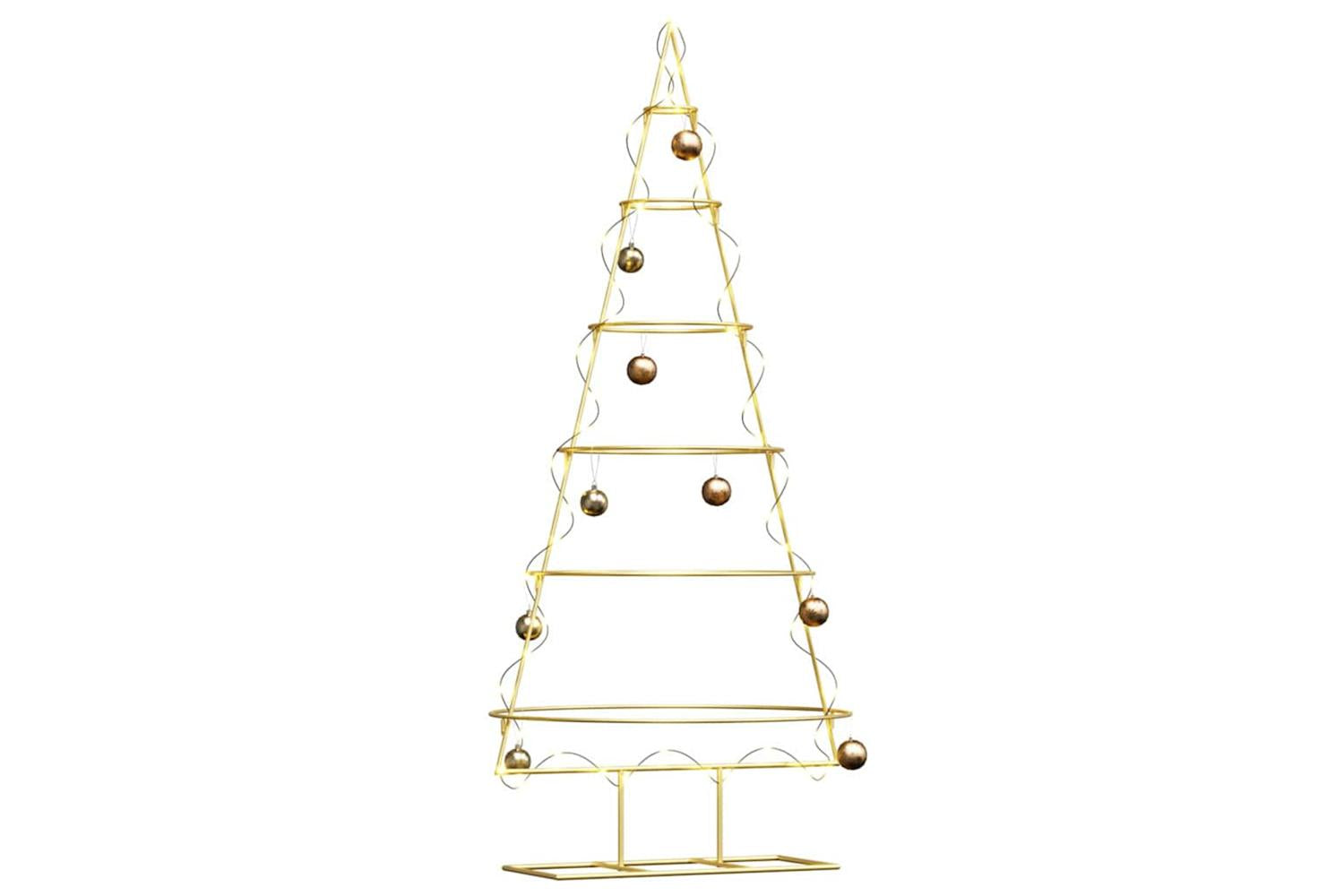 Vidaxl Metal Christmas Tree With Stand Gold 150 Cm Powder-coated Steel-3
