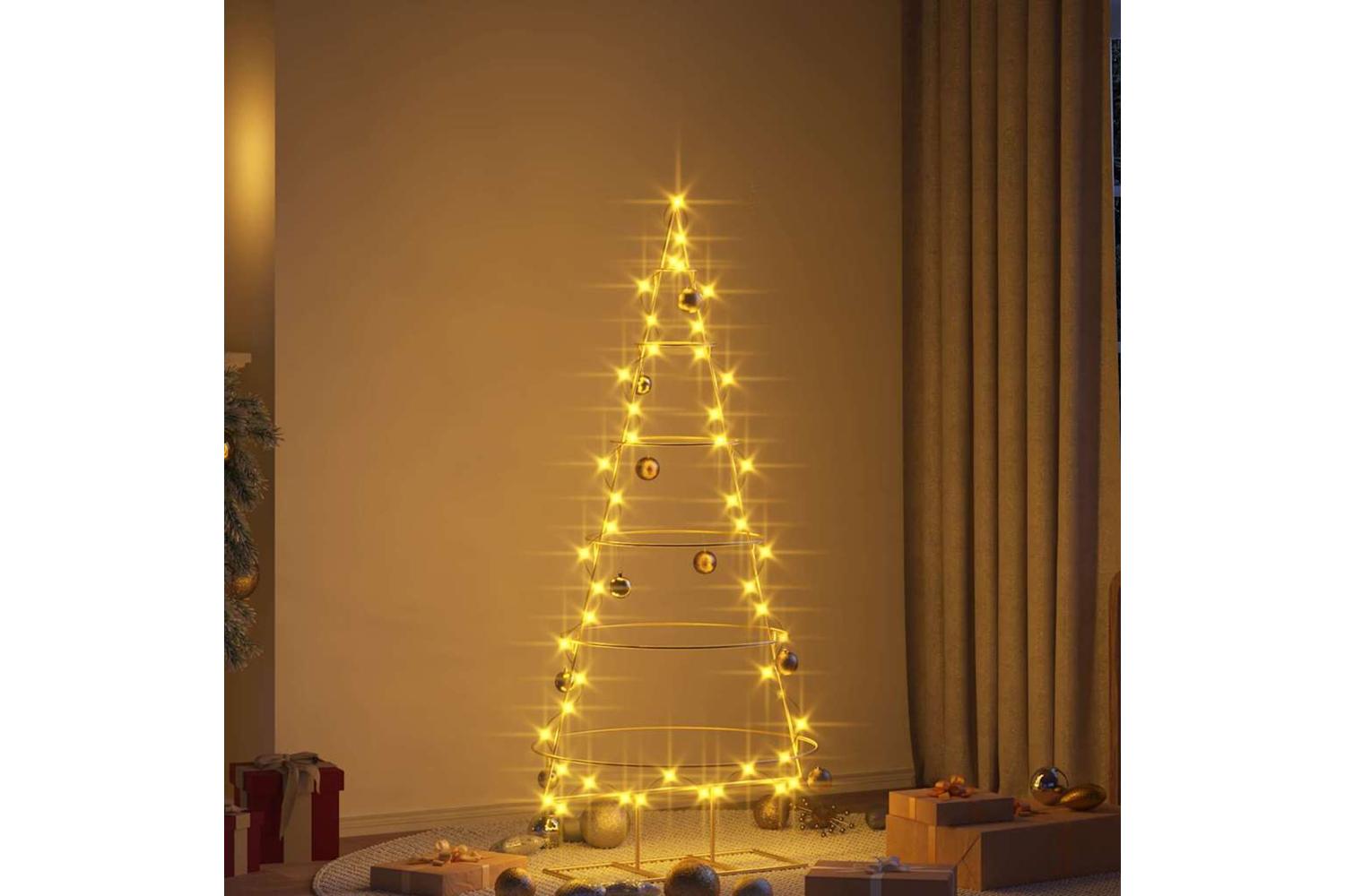 Vidaxl Metal Christmas Tree With Stand Gold 150 Cm Powder-coated Steel-4