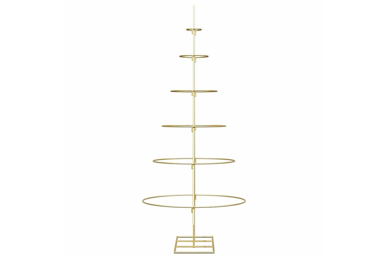 Vidaxl Metal Christmas Tree With Stand Gold 150 Cm Powder-coated Steel-6