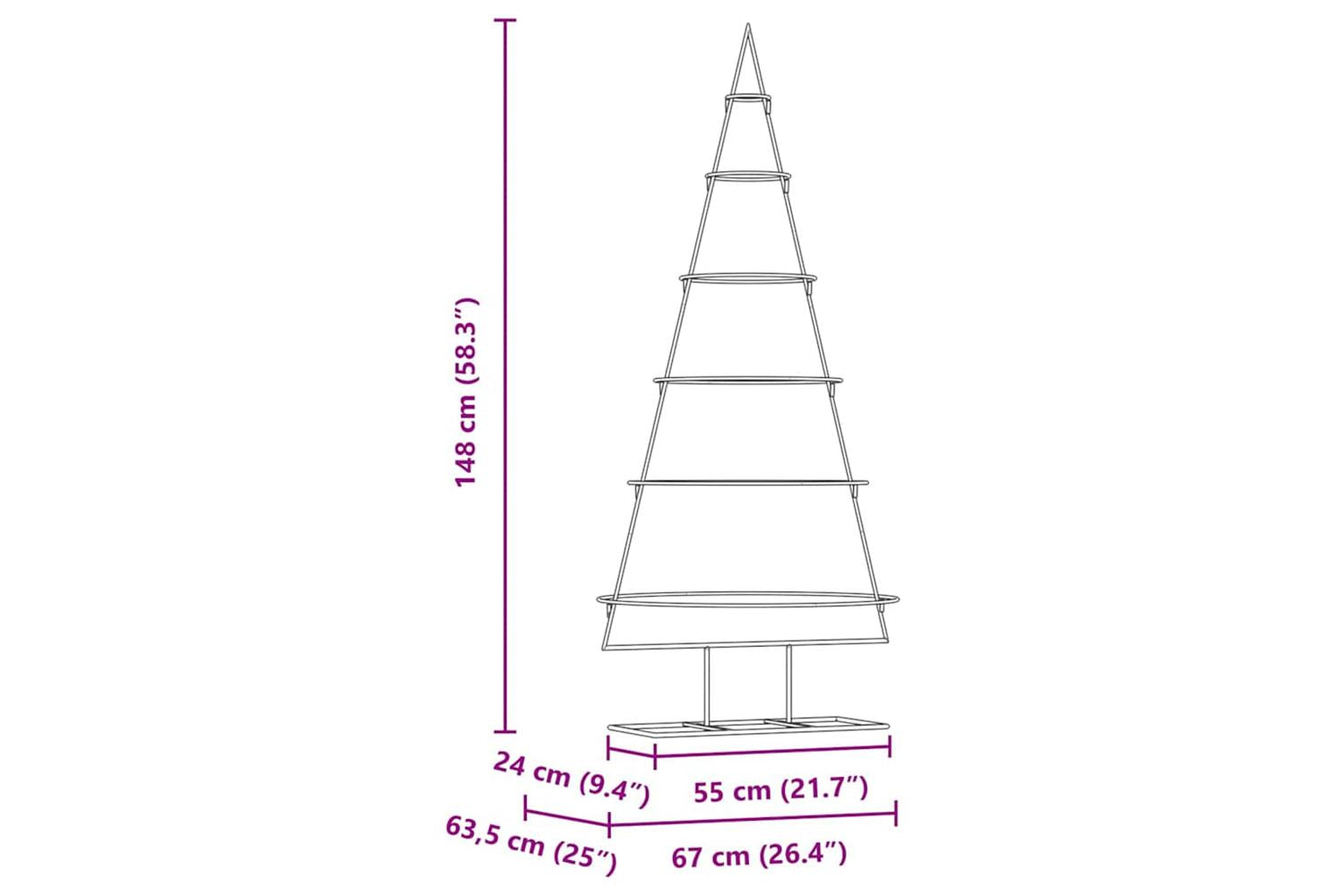 Vidaxl Metal Christmas Tree With Stand Gold 150 Cm Powder-coated Steel-9