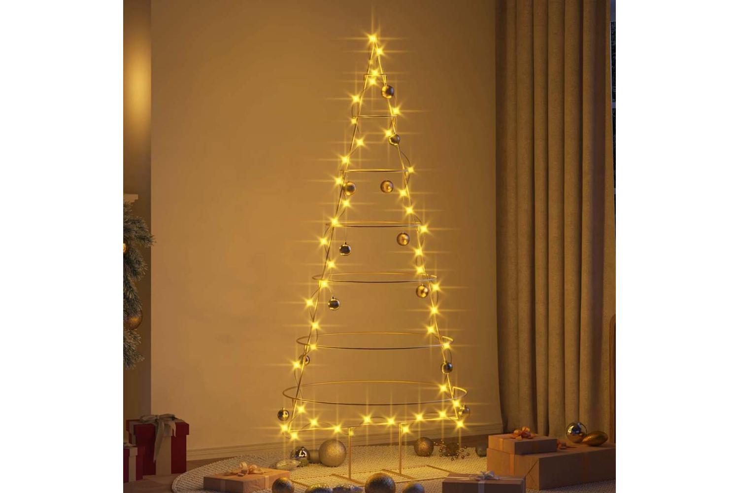 Vidaxl Metal Christmas Tree With Stand Gold 180 Cm Powder-coated Steel-4