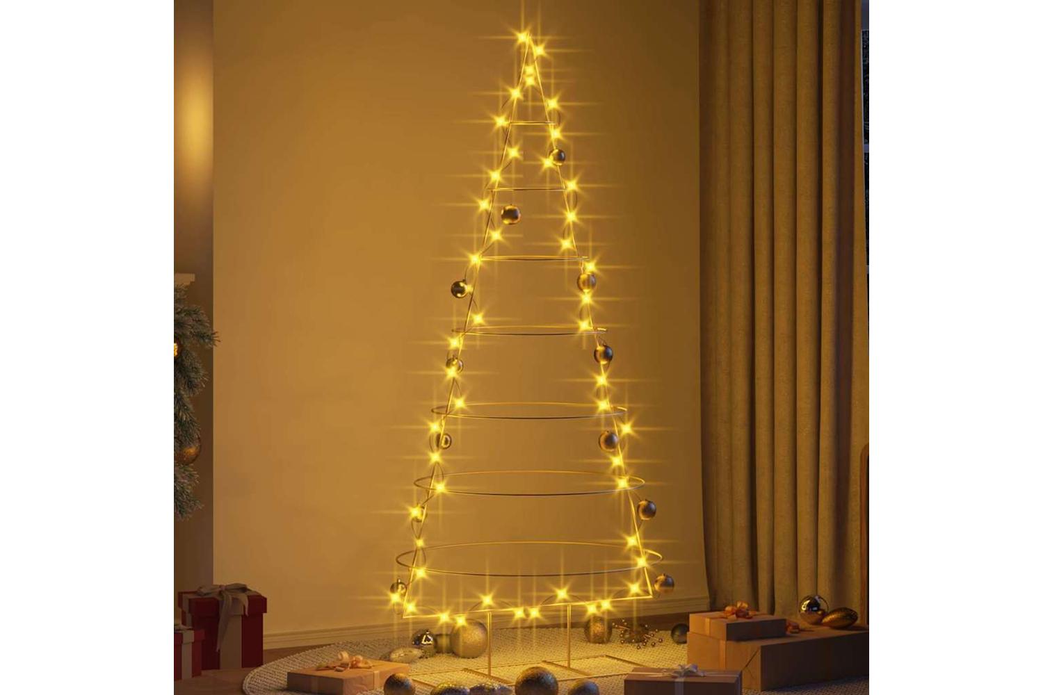 Vidaxl Metal Christmas Tree With Stand Gold 210 Cm Powder-coated Steel-4