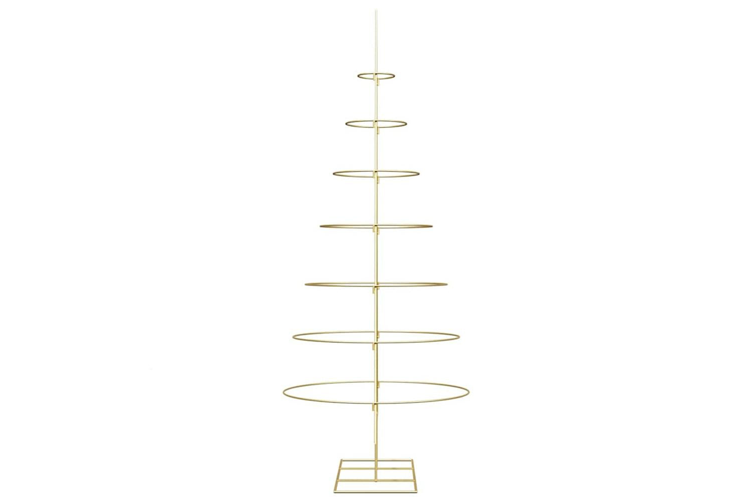 Vidaxl Metal Christmas Tree With Stand Gold 210 Cm Powder-coated Steel-6