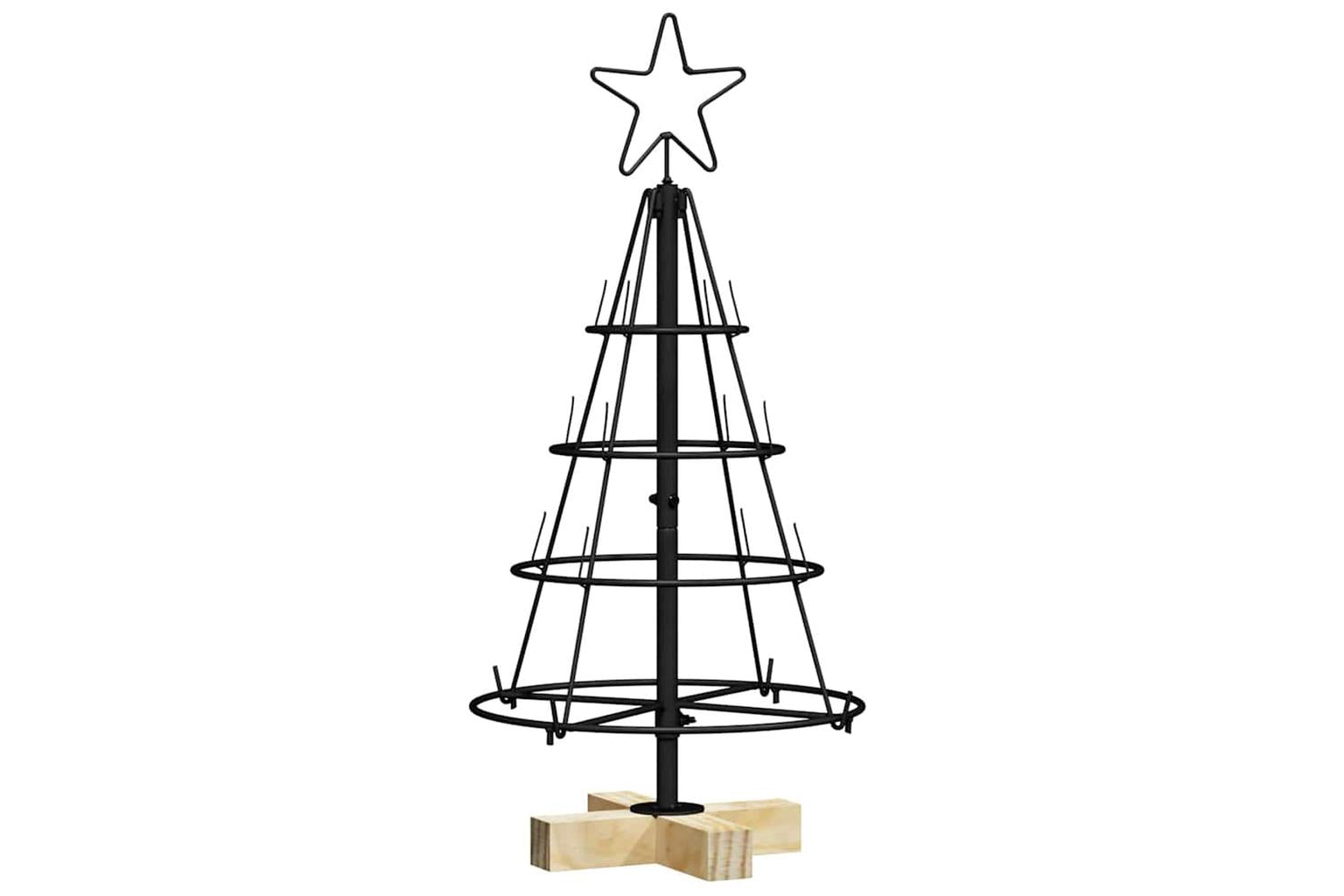 Vidaxl Christmas Cone Tree With Stand Black 60 Cm Steel
