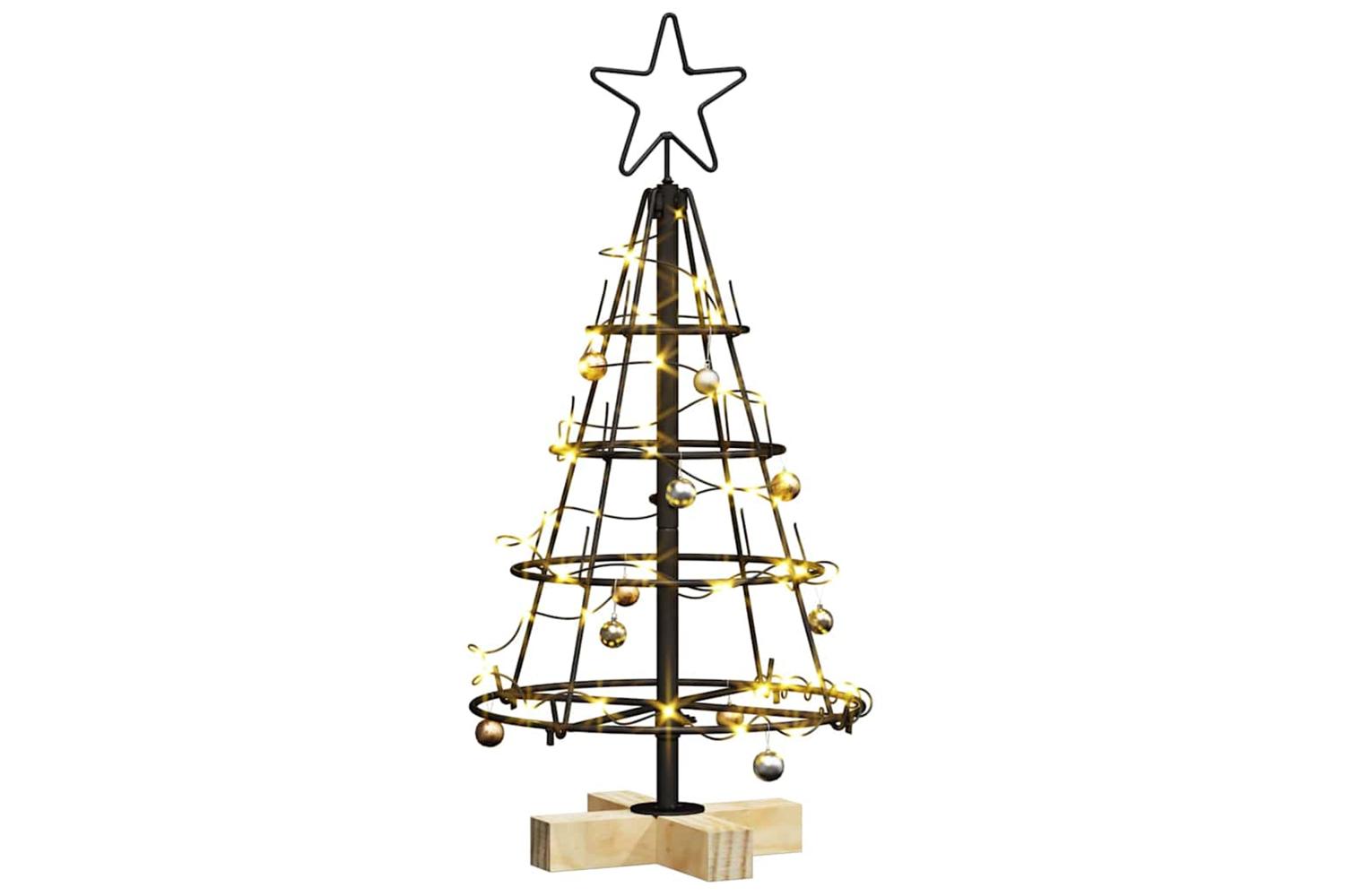 Vidaxl Christmas Cone Tree With Stand Black 60 Cm Steel-3