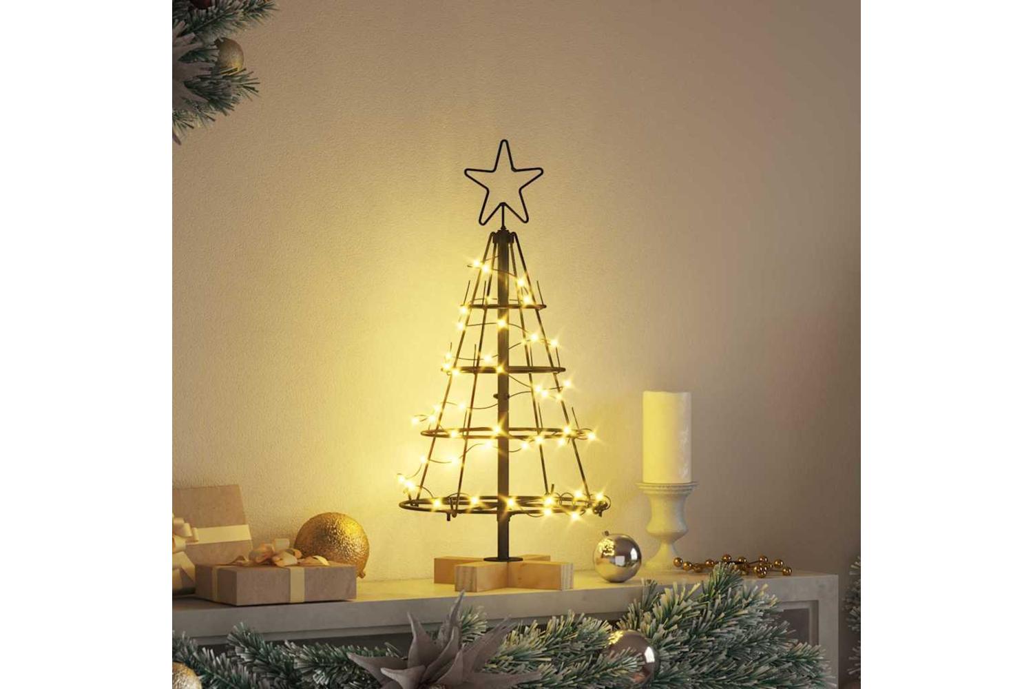Vidaxl Christmas Cone Tree With Stand Black 60 Cm Steel-4