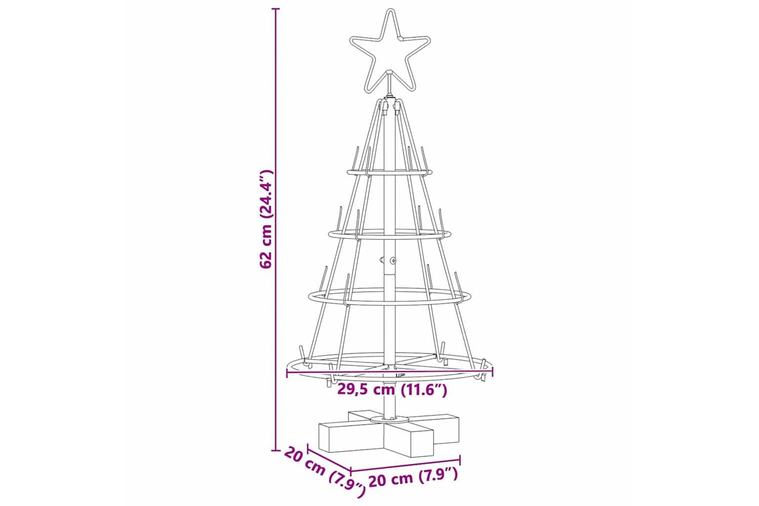 Vidaxl Christmas Cone Tree With Stand Black 60 Cm Steel-9