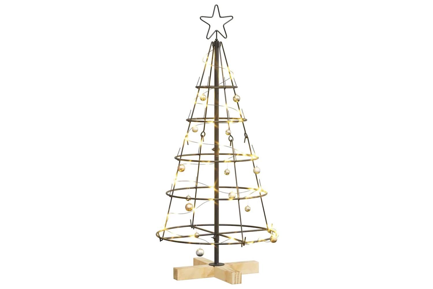 Vidaxl Christmas Cone Tree With Stand Black 90 Cm Steel-3