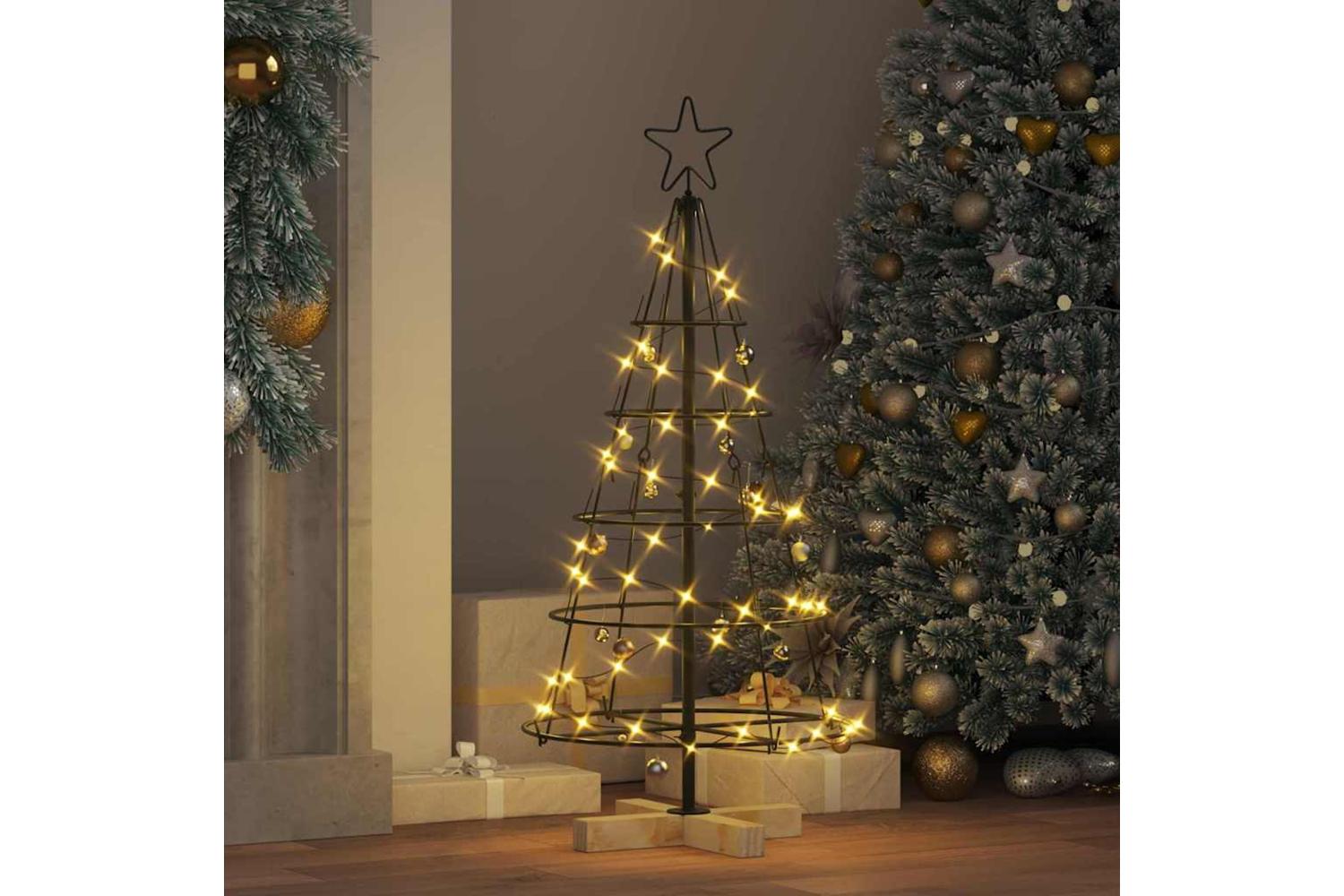 Vidaxl Christmas Cone Tree With Stand Black 90 Cm Steel-4