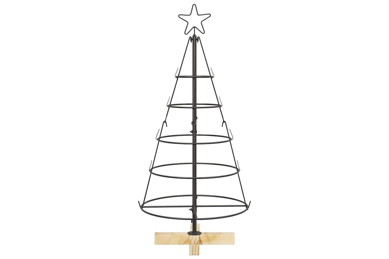 Vidaxl Christmas Cone Tree With Stand Black 90 Cm Steel-5