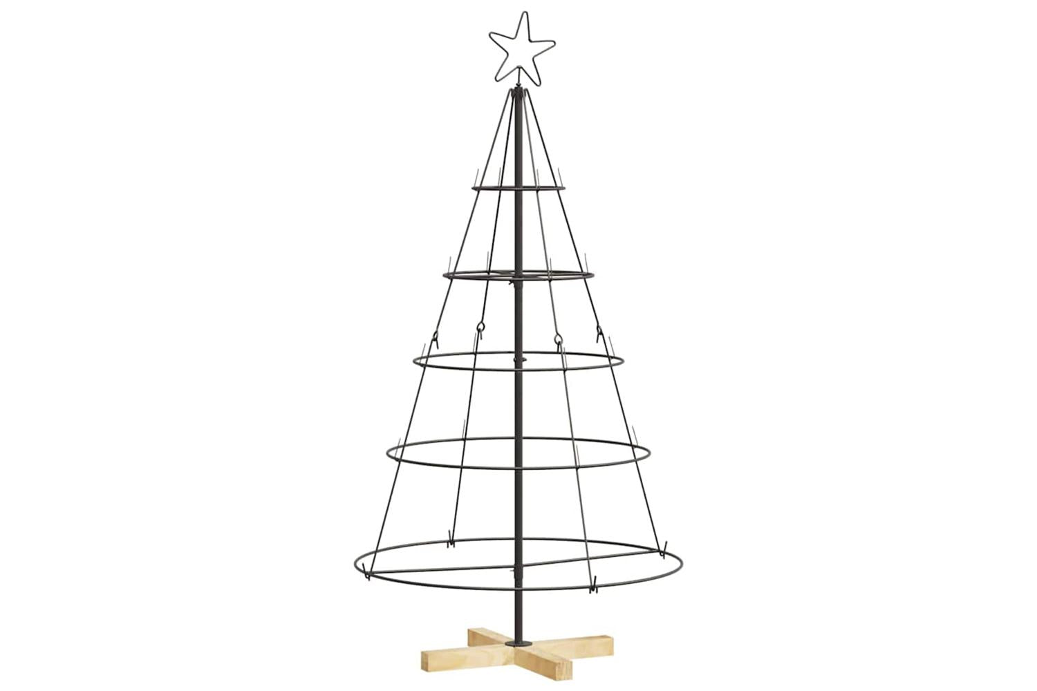 Vidaxl Christmas Cone Tree With Stand Black 125 Cm Steel-2