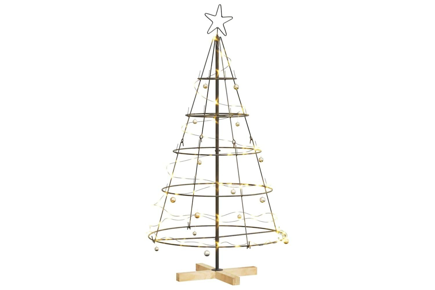 Vidaxl Christmas Cone Tree With Stand Black 125 Cm Steel-3