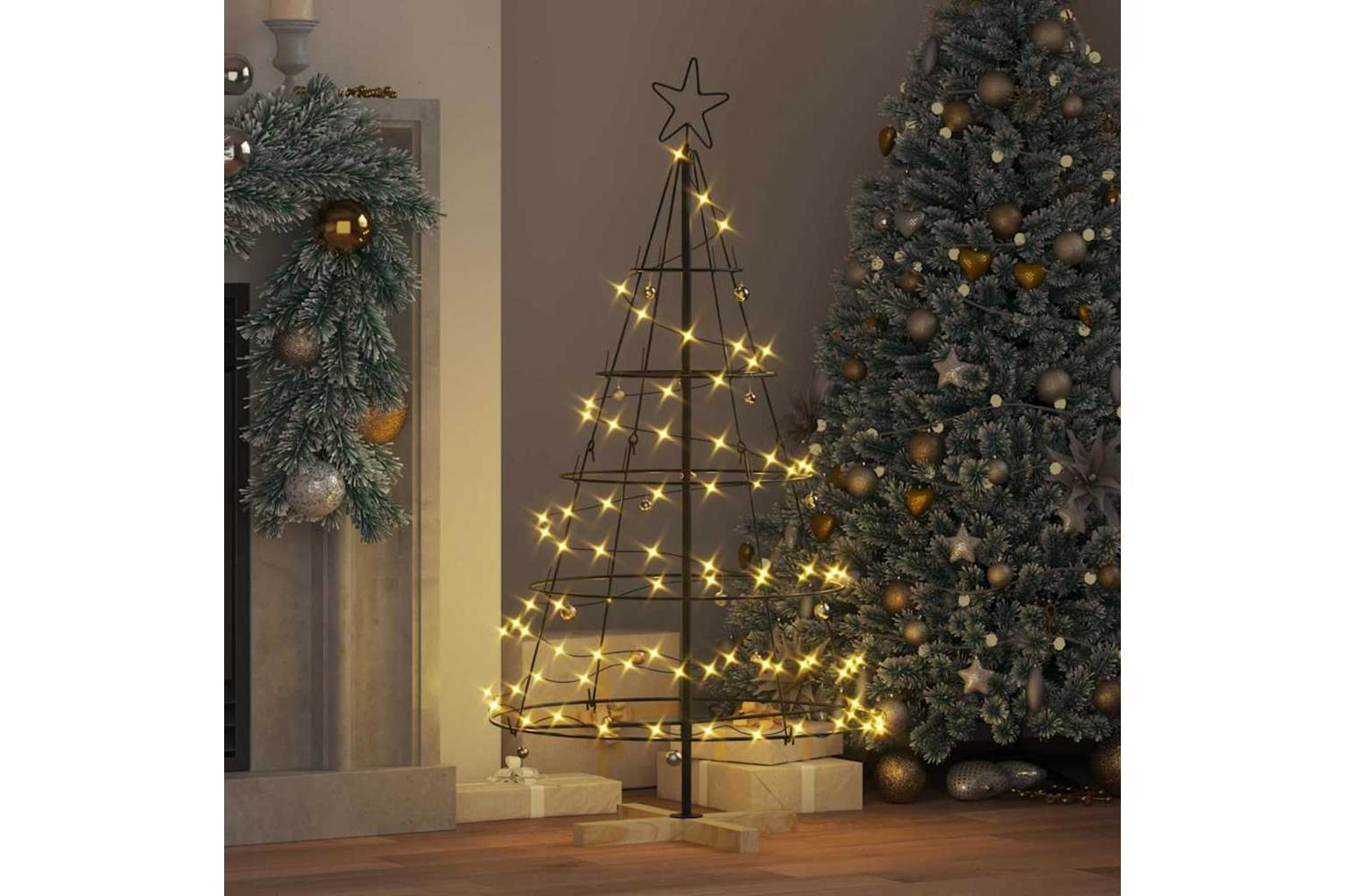 Vidaxl Christmas Cone Tree With Stand Black 125 Cm Steel-4