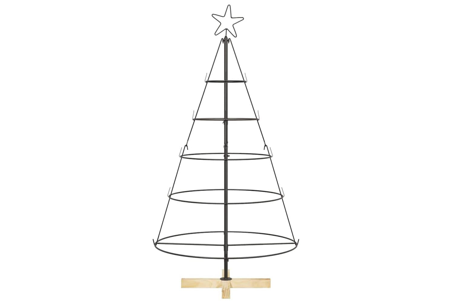 Vidaxl Christmas Cone Tree With Stand Black 125 Cm Steel-5