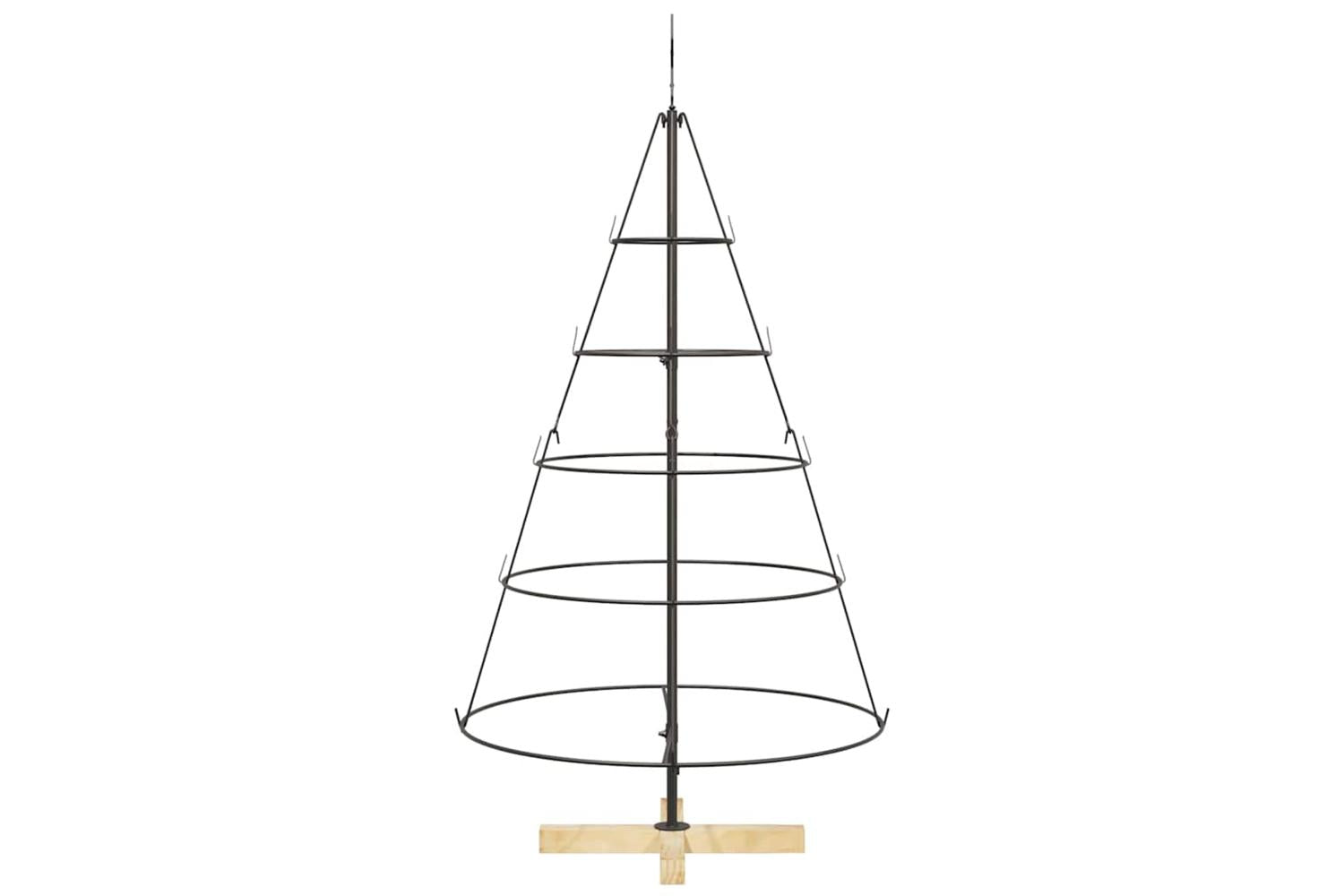 Vidaxl Christmas Cone Tree With Stand Black 125 Cm Steel-6
