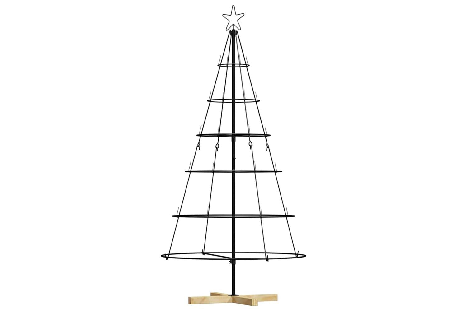 Vidaxl Christmas Cone Tree With Stand Black 150 Cm Steel-2