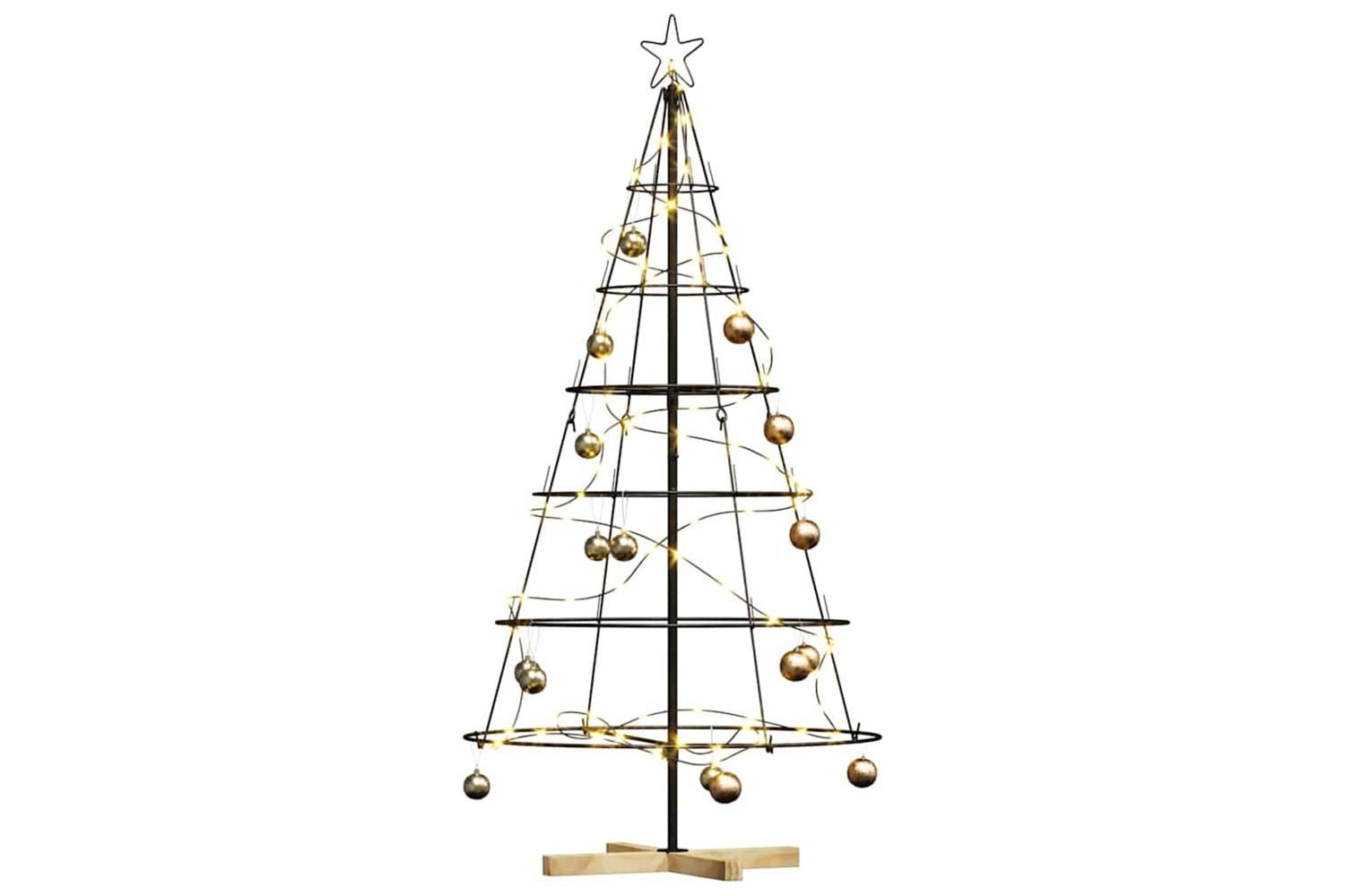 Vidaxl Christmas Cone Tree With Stand Black 150 Cm Steel-3