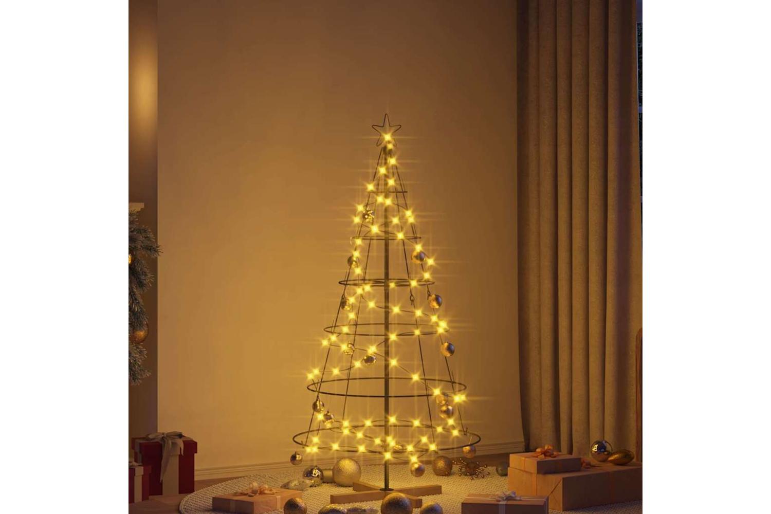 Vidaxl Christmas Cone Tree With Stand Black 150 Cm Steel-4