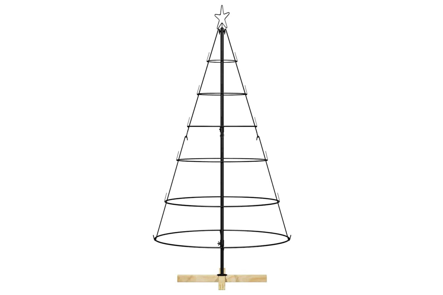 Vidaxl Christmas Cone Tree With Stand Black 150 Cm Steel-5