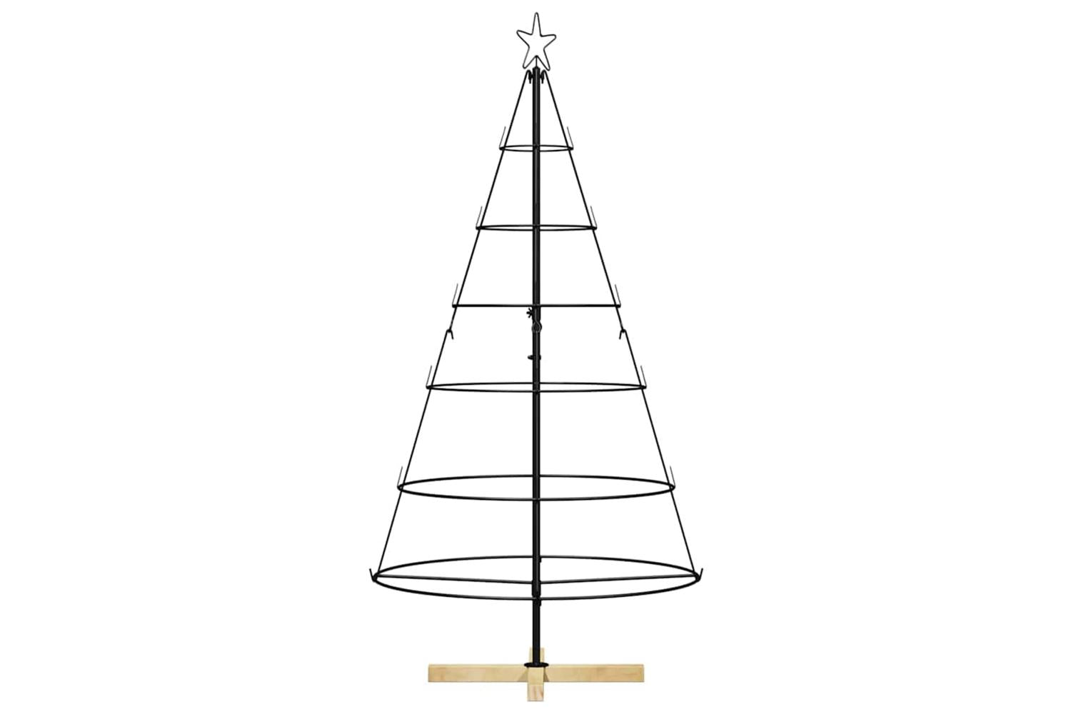 Vidaxl Christmas Cone Tree With Stand Black 150 Cm Steel-6
