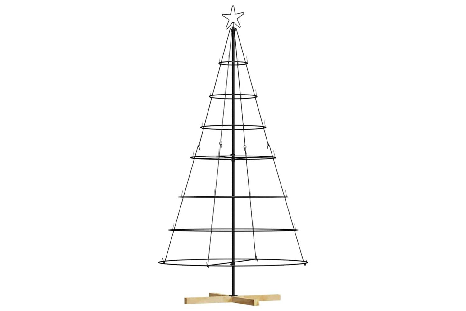 Vidaxl Christmas Cone Tree With Stand Black 180 Cm Steel-2