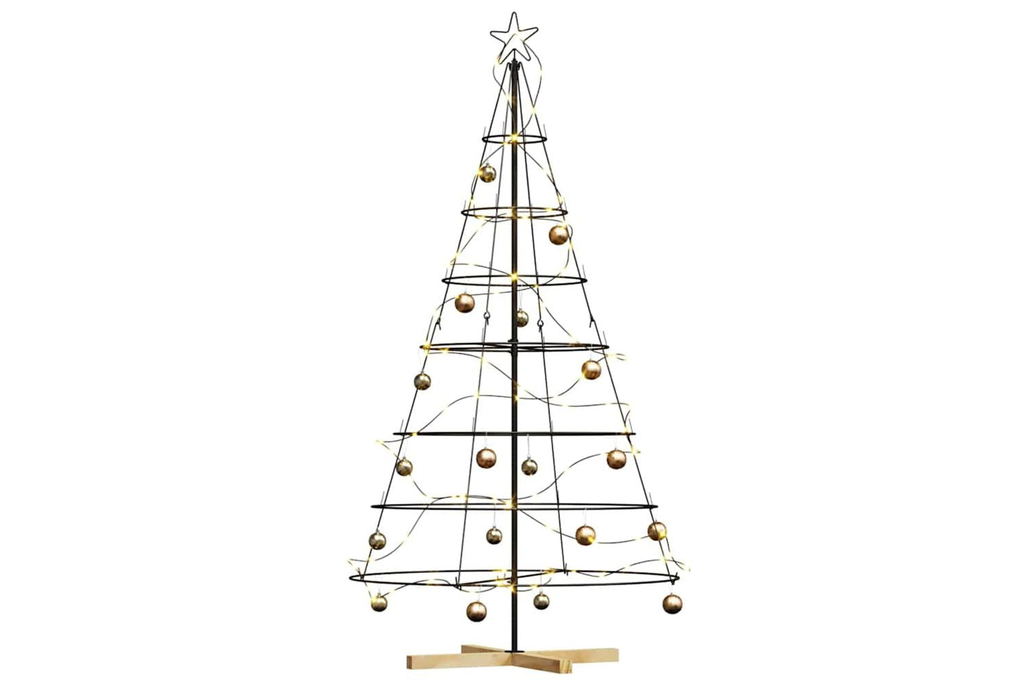 Vidaxl Christmas Cone Tree With Stand Black 180 Cm Steel-3
