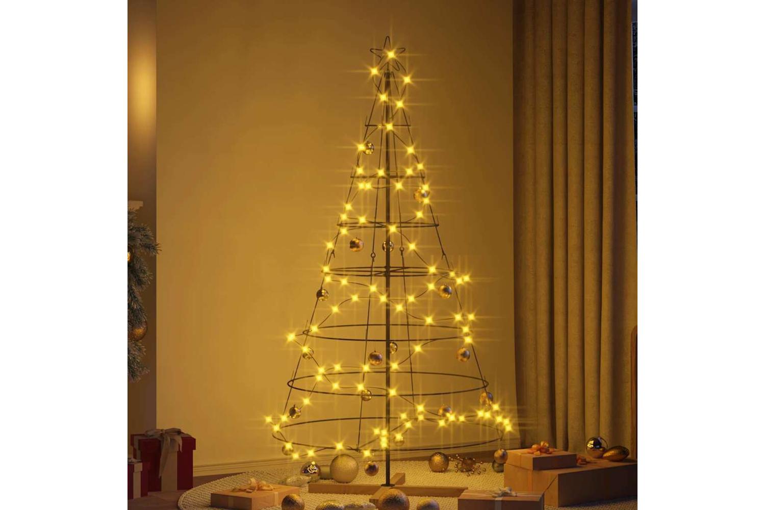 Vidaxl Christmas Cone Tree With Stand Black 180 Cm Steel-4