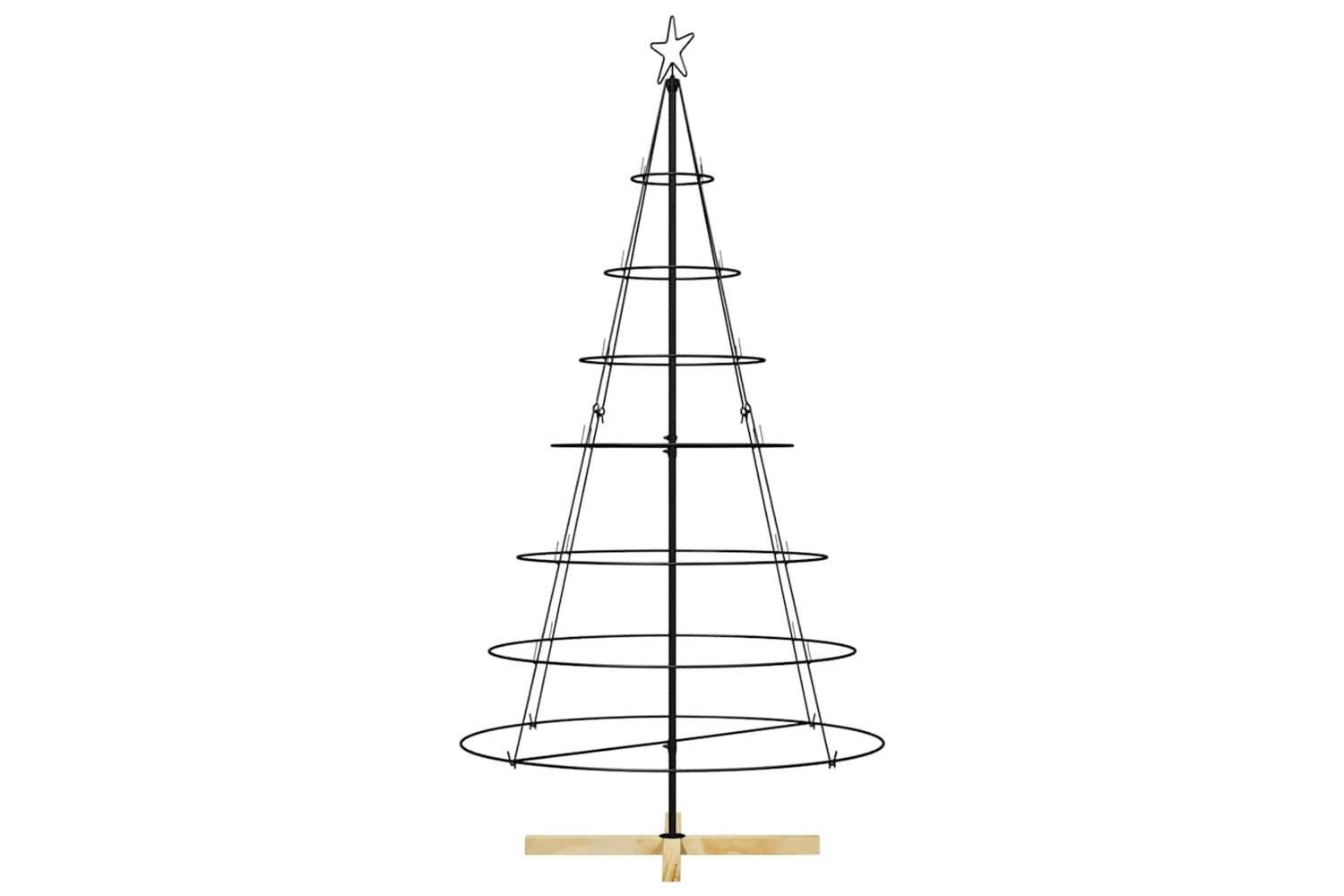 Vidaxl Christmas Cone Tree With Stand Black 180 Cm Steel-5