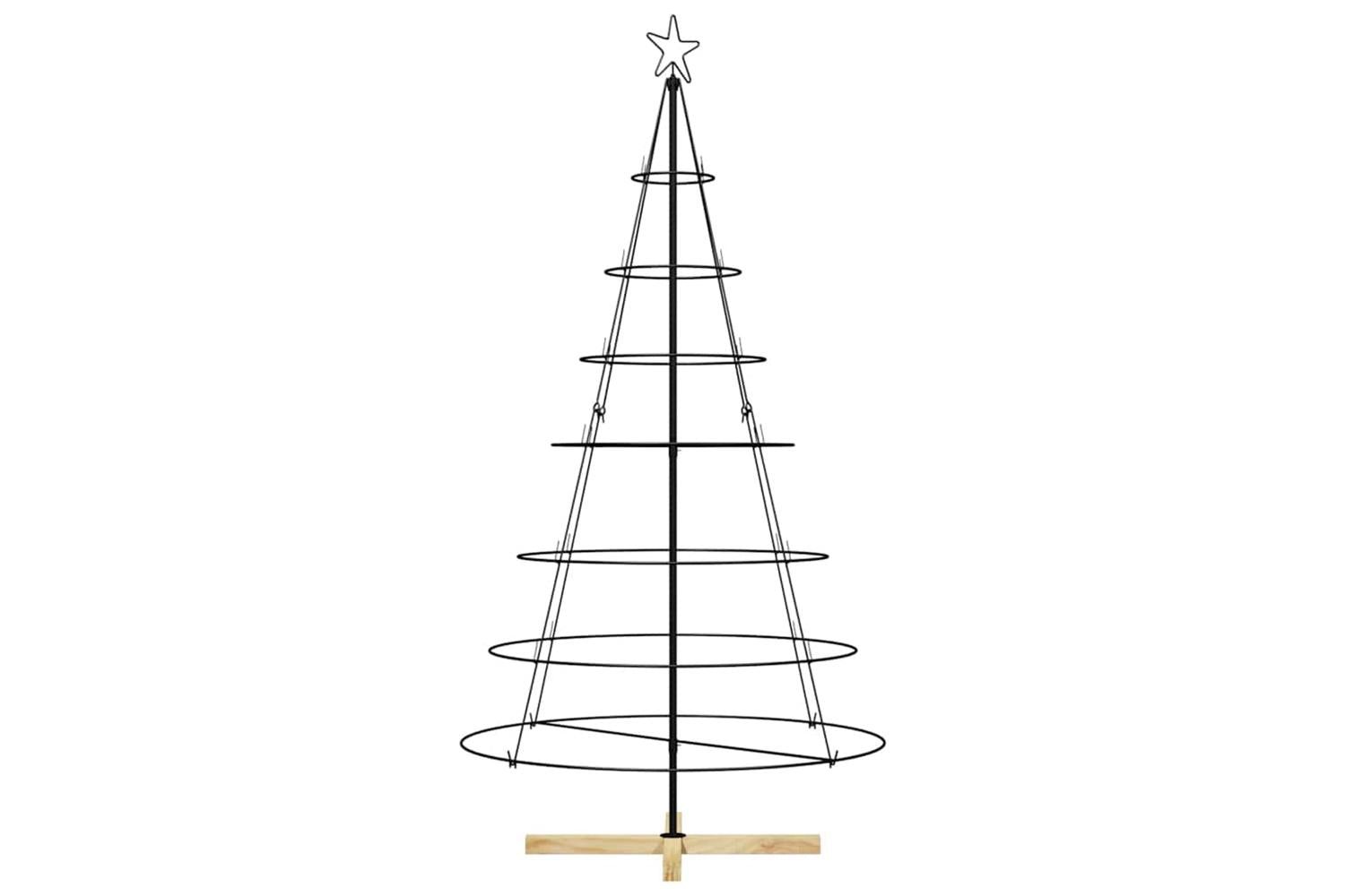 Vidaxl Christmas Cone Tree With Stand Black 180 Cm Steel-6