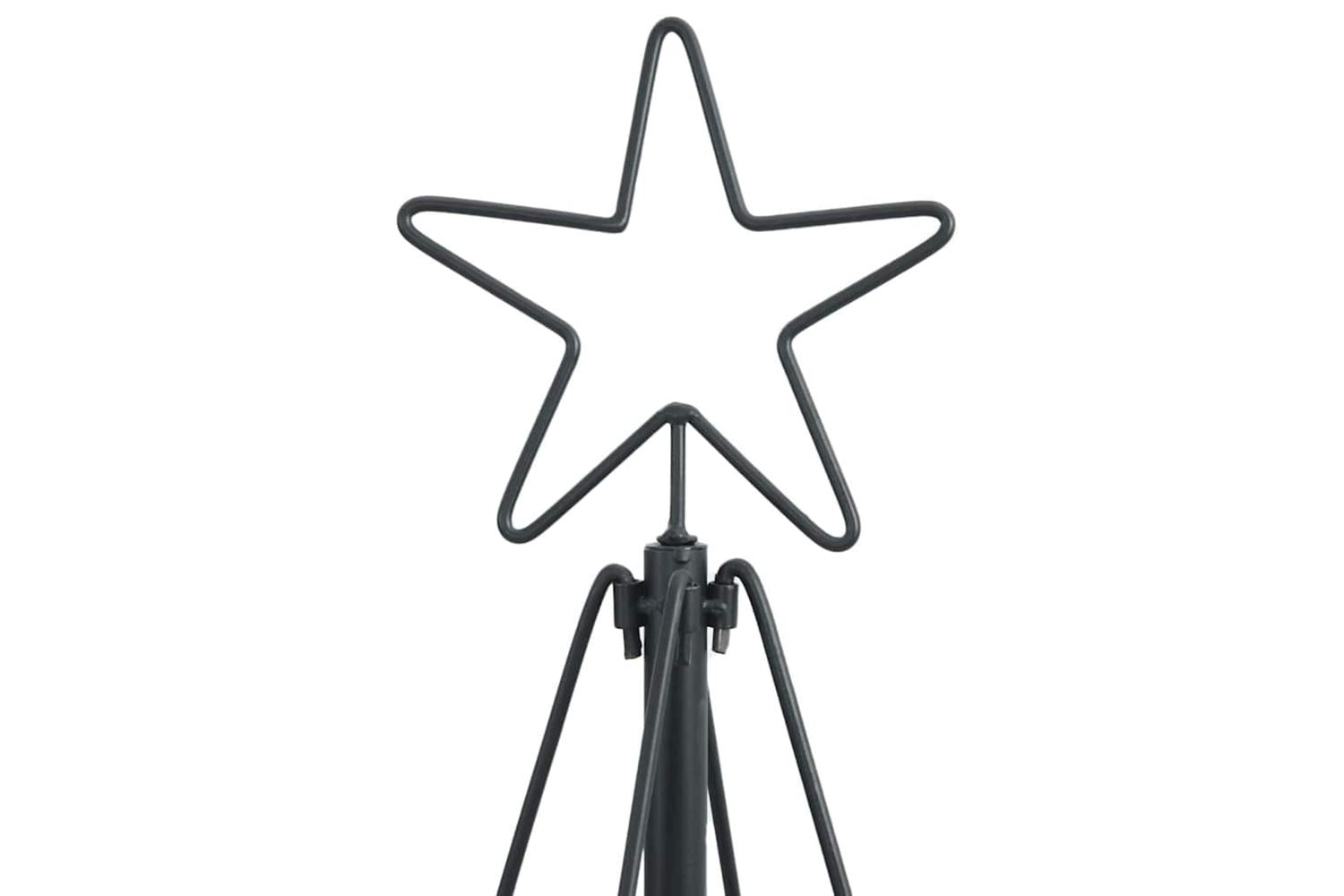 Vidaxl Christmas Cone Tree With Stand Black 180 Cm Steel-7